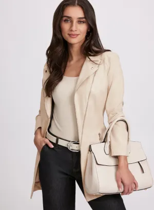 Zip Detail Redingote Jacket