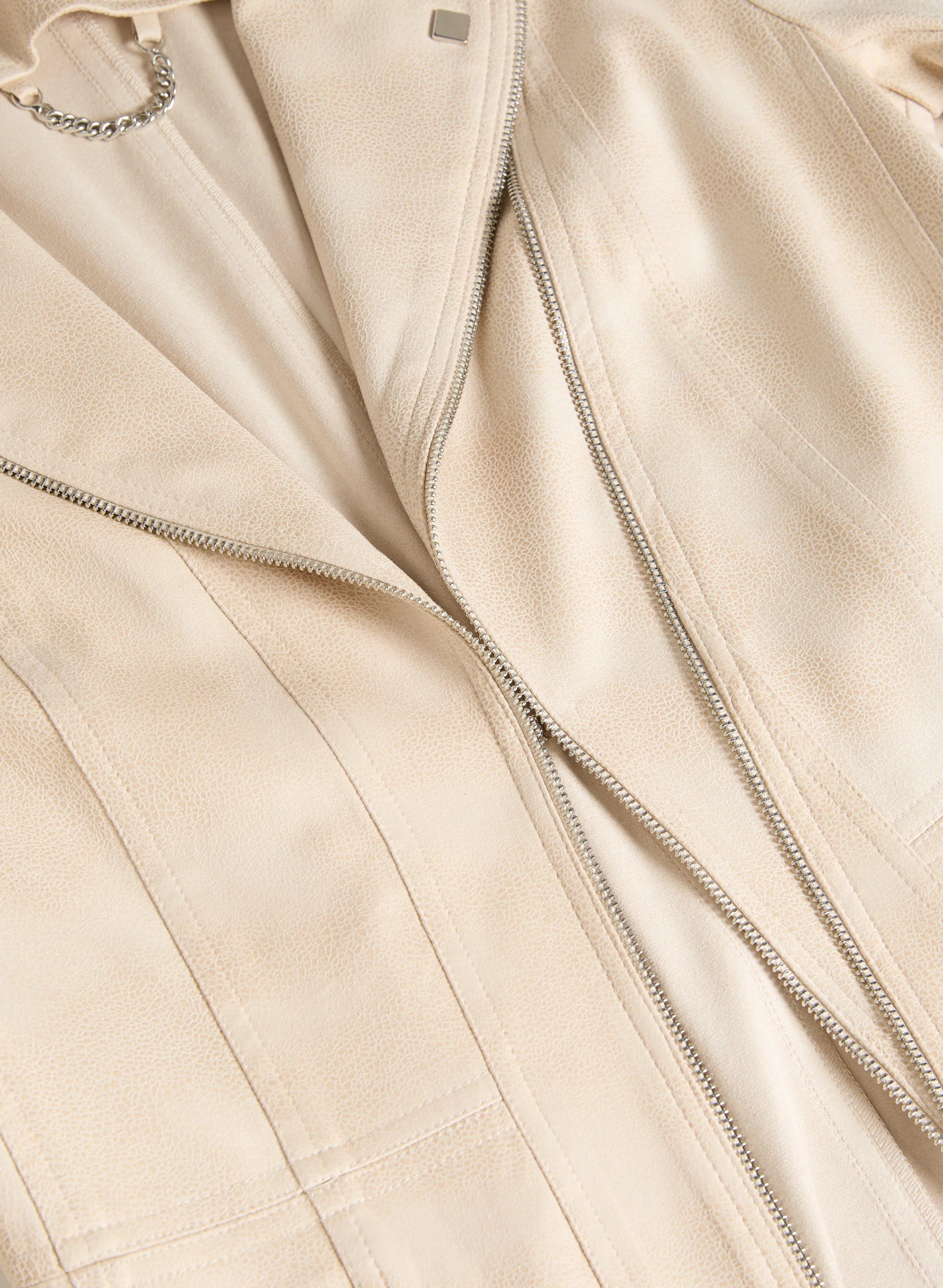 Zip Detail Redingote Jacket