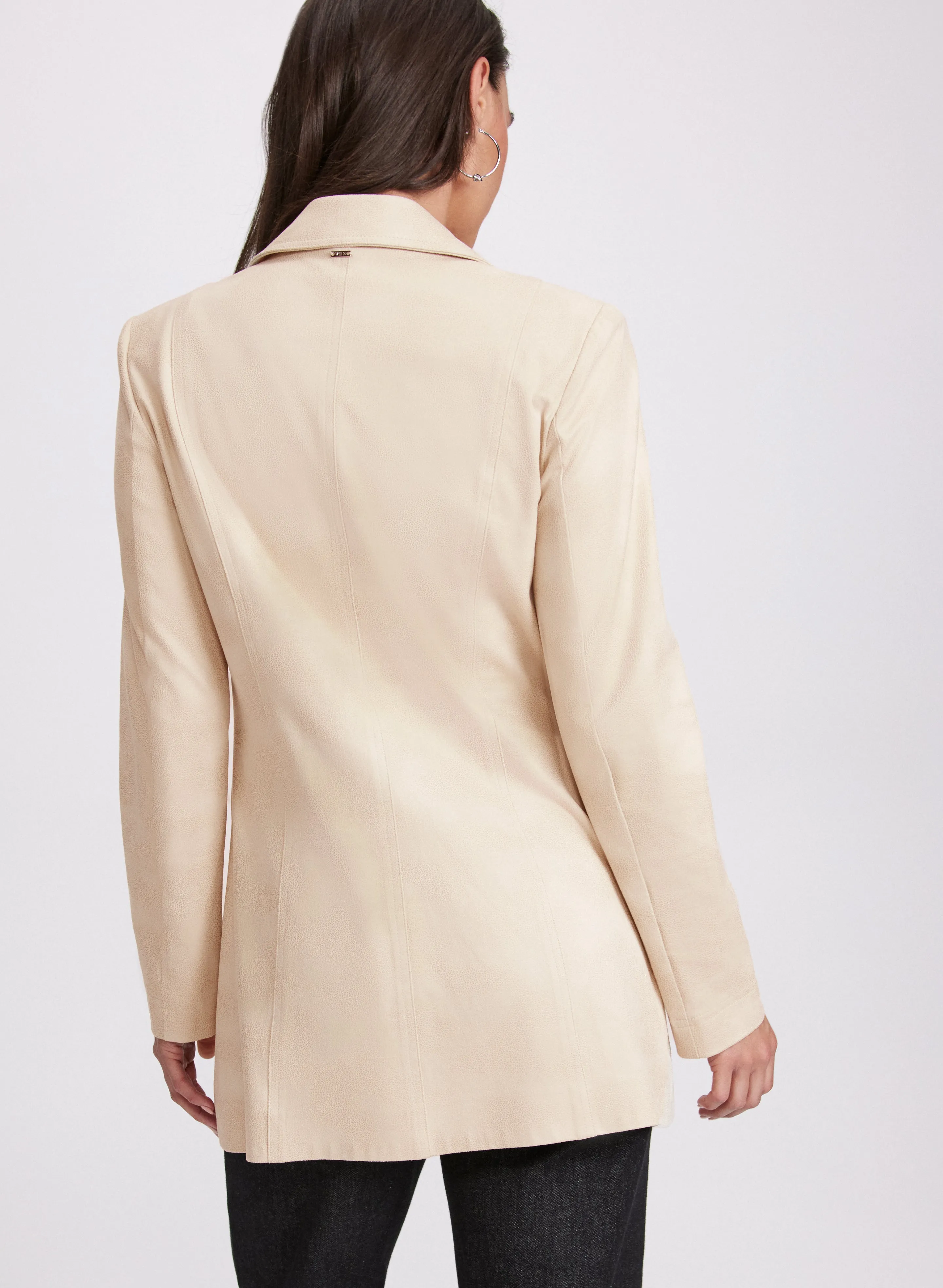 Zip Detail Redingote Jacket