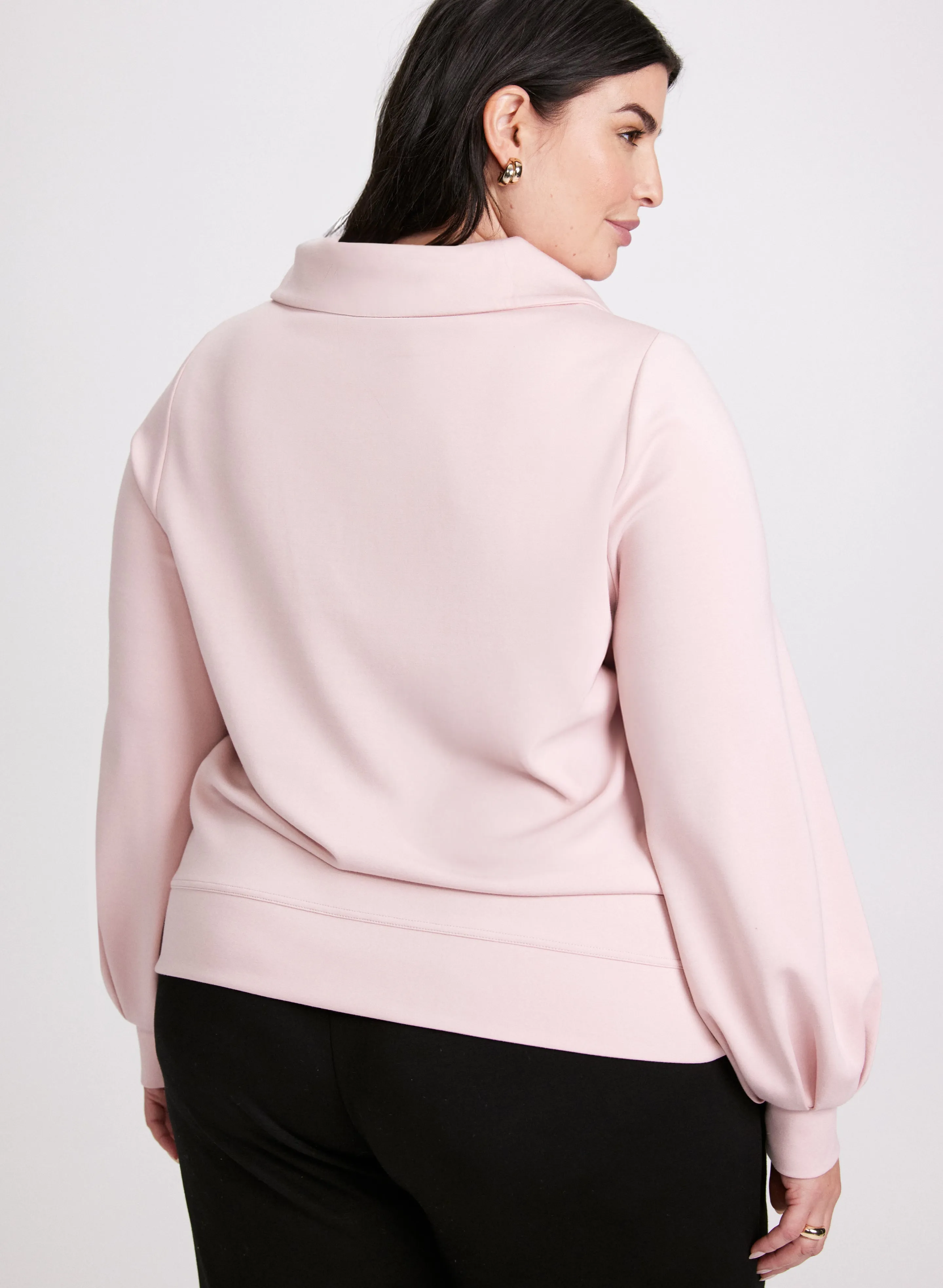 Zip-Neck Pullover Top