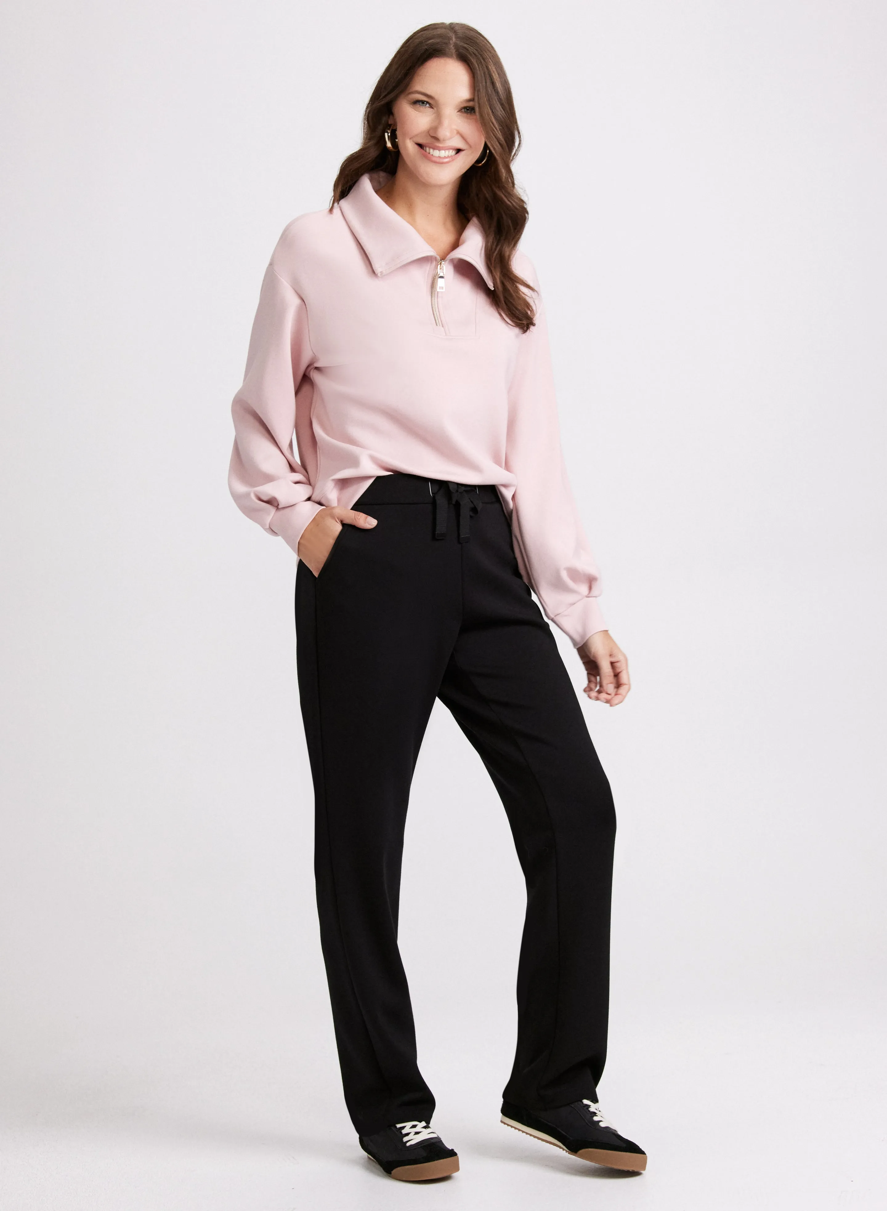 Zip-Neck Pullover Top