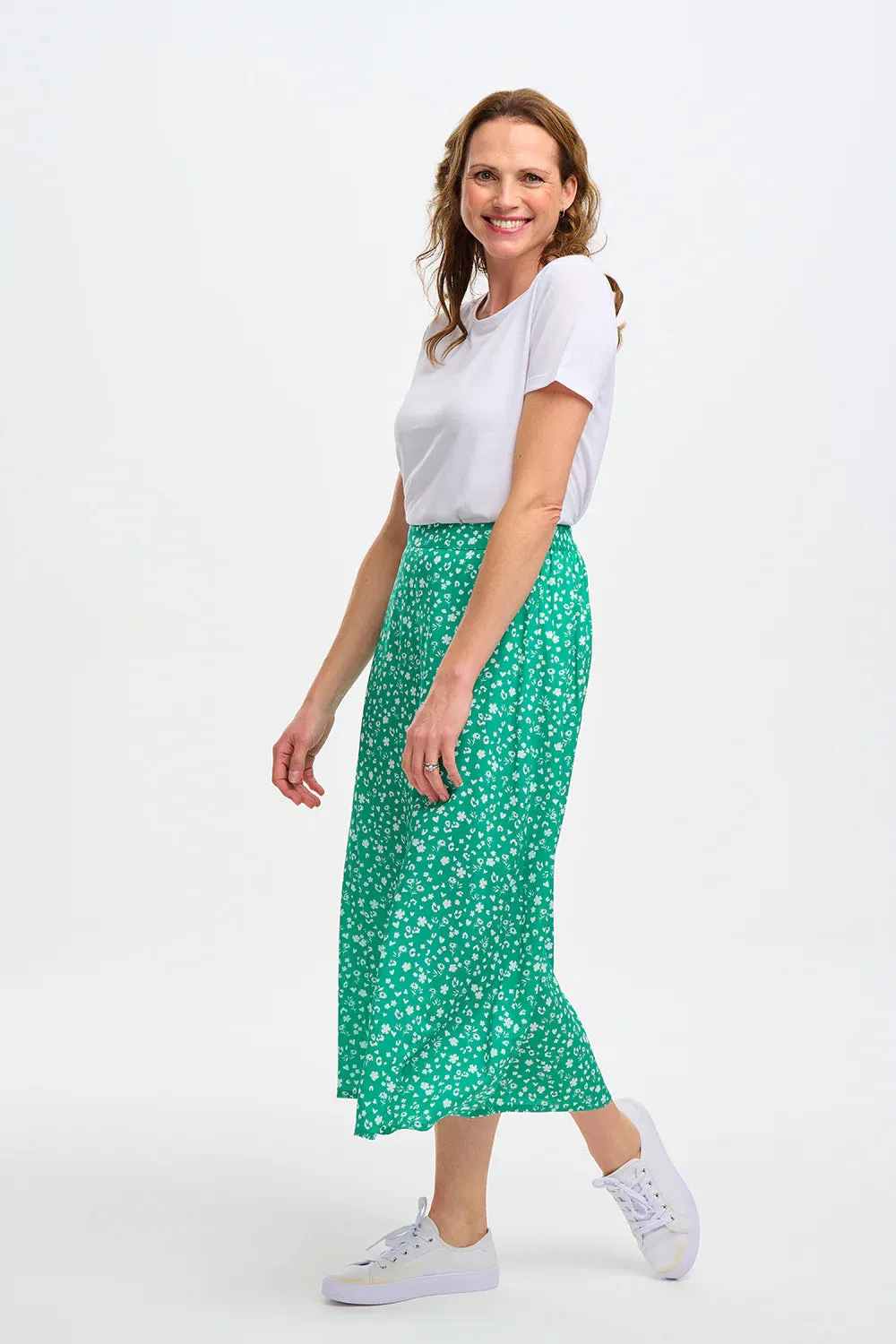 Zora Skirt (Green Scatter Print)