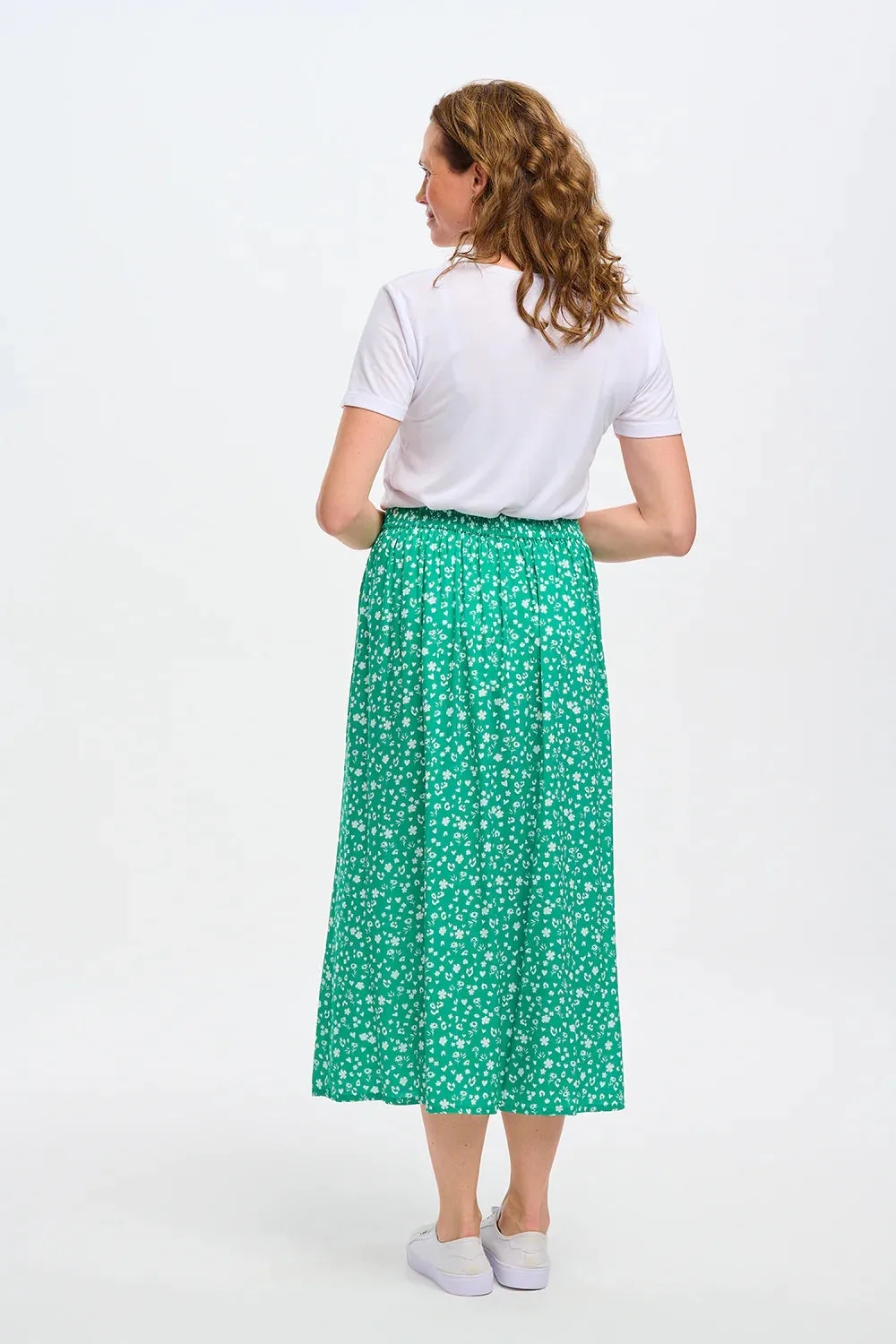 Zora Skirt (Green Scatter Print)