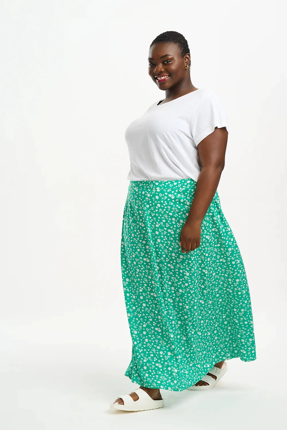 Zora Skirt (Green Scatter Print)