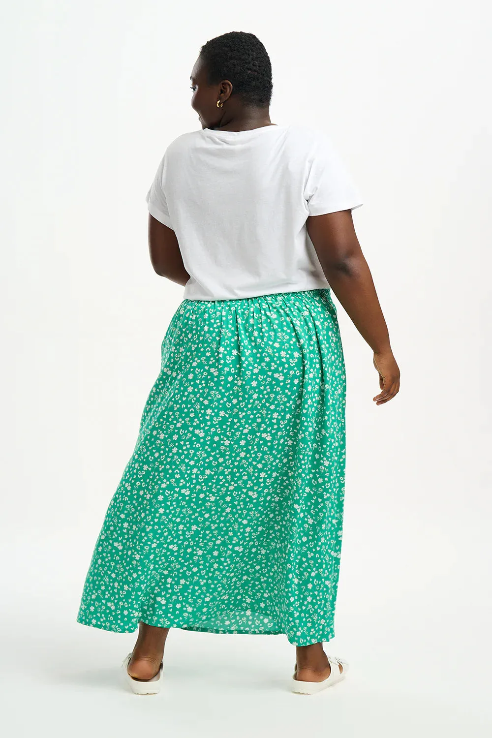 Zora Skirt (Green Scatter Print)